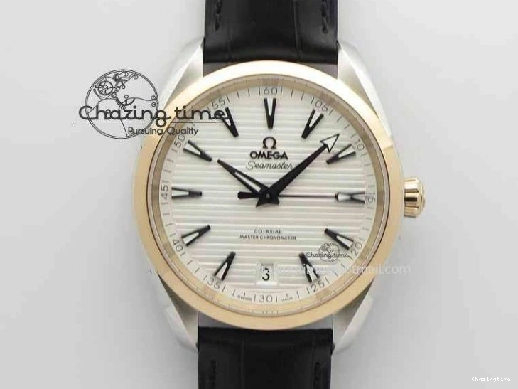 0202 2017 Aqua Terra SS RG XF Best Edition White Textured Dial On Black Leather Strap A Functional 8157